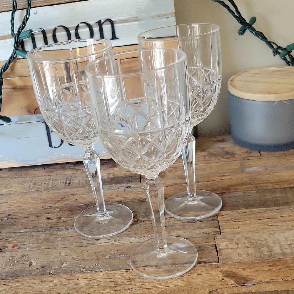 Waterford Marquis Brady Crystal Water Or Wine Goblet Set Of 3